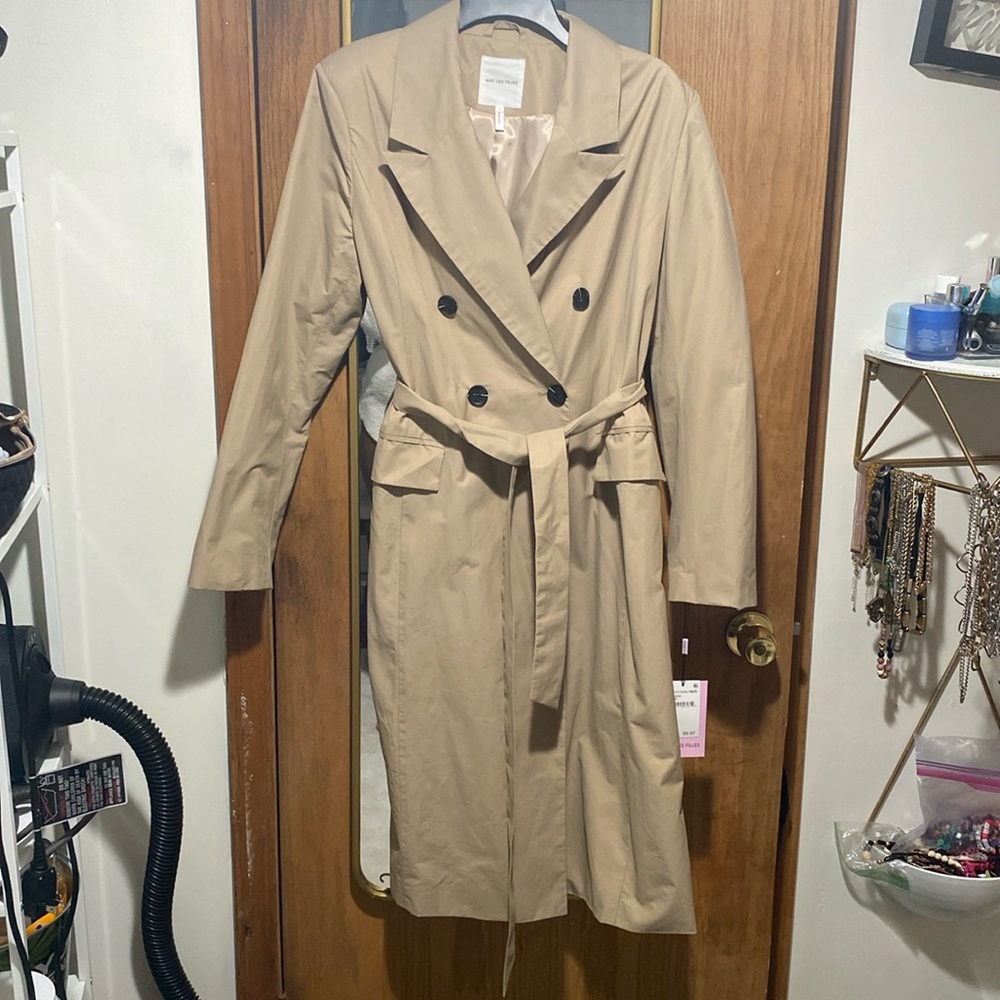 NWT Avec Les Filles Trench Coat size L